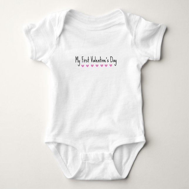 "Mein erster Valentinstag" Bodysuit Baby Strampler (Vorderseite)