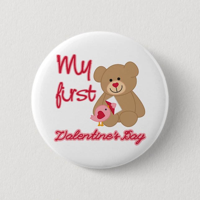 Mein erster Valentinstag Button (Vorderseite)