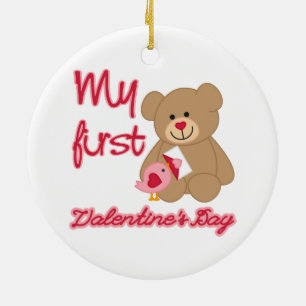 Mein erster Valentinstag Keramikornament