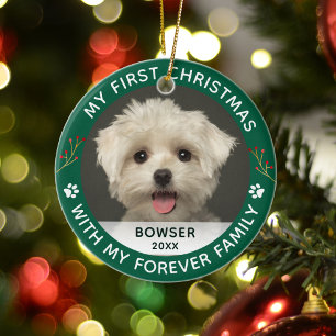 Mein erster Weihnachten mit Hund - individuelles F Keramik Ornament