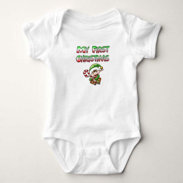 Mein erster Weihnachts-Little Elf Baby Strampler (Vorderseite)
