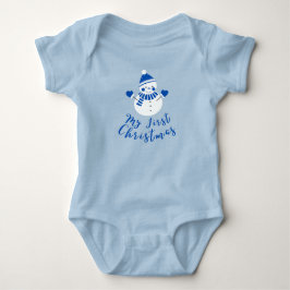 Mein erster Weihnachts-Niedlicher White Snowman Bl Baby Strampler