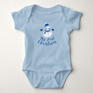 Mein erster Weihnachts-Niedlicher White Snowman Bl Baby Strampler
