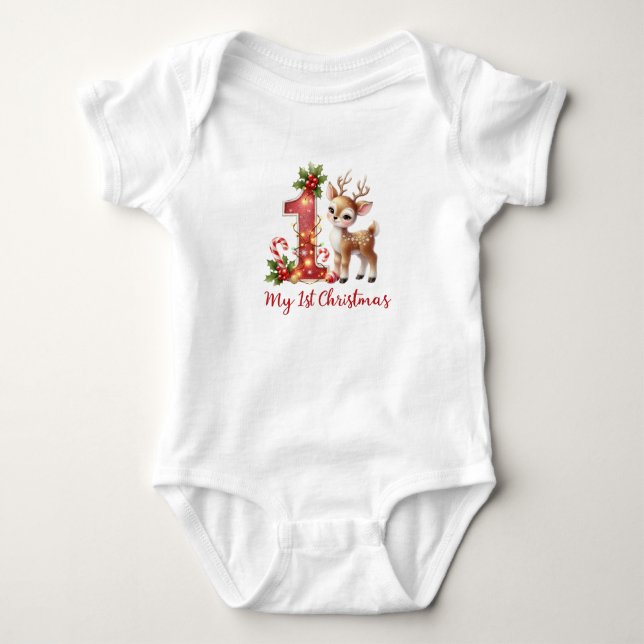 Mein erster Weihnachtsanzug Baby Strampler (Vorderseite)