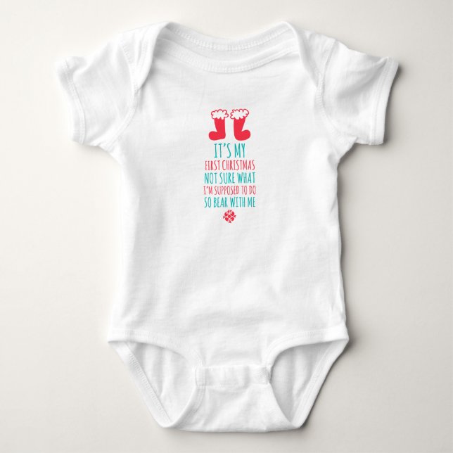 Mein erster WeihnachtsBaby Jersey Bodysuit Baby Strampler (Vorderseite)