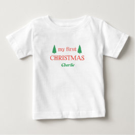 Mein erster Weihnachtsbaum Personalisiert Baby T-shirt