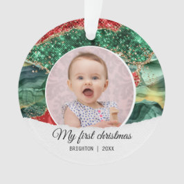 Mein erster Weihnachtsfest-Glitzer Ornament