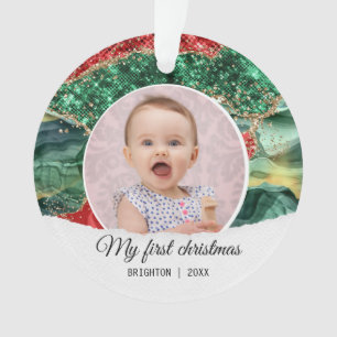 Mein erster Weihnachtsfest-Glitzer Ornament