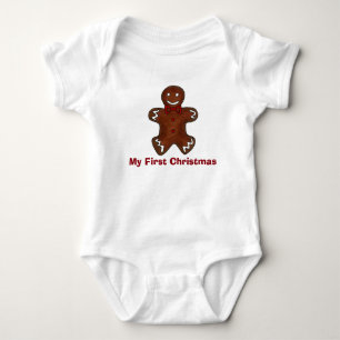 Mein erster Weihnachtsgingerbrot Mann Boy Cookie Baby Strampler