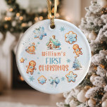 Mein erster Weihnachtsjunge Keks blaue Schneeflock Keramik Ornament<br><div class="desc">Mein erster Weihnachtsjunge Cookie blauen Schneeflocken Keramik Ornament Matching Artikel verfügbar.</div>