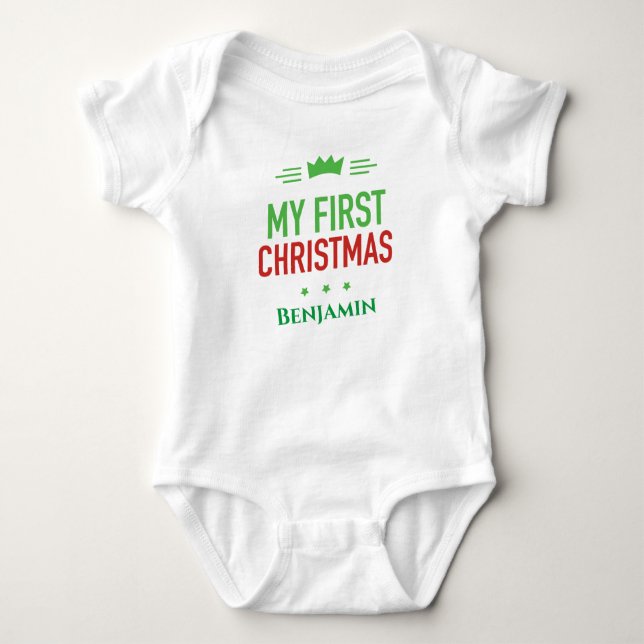 Mein erster Weihnachtskinderanzug Baby Strampler (Vorderseite)