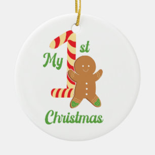 Mein erster Weihnachtsmann auf einem Keramik Ornament