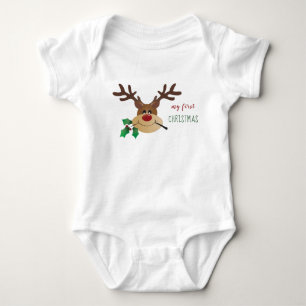Mein erster Weihnachtsmann-Rentier Mistletoe Baby Strampler