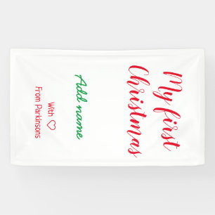 Mein erster Weihnachtsname Familienname mit Liebe Banner