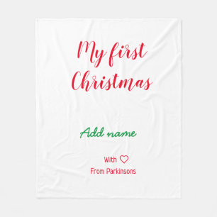 Mein erster Weihnachtsname Familienname mit Liebe Fleecedecke