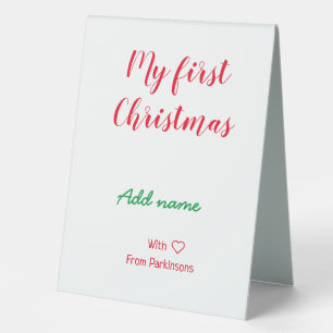 Mein erster Weihnachtsname Familienname mit Liebe Tischaufsteller