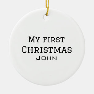 Mein erster Weihnachtsnamen männlichen Text simuli Keramik Ornament