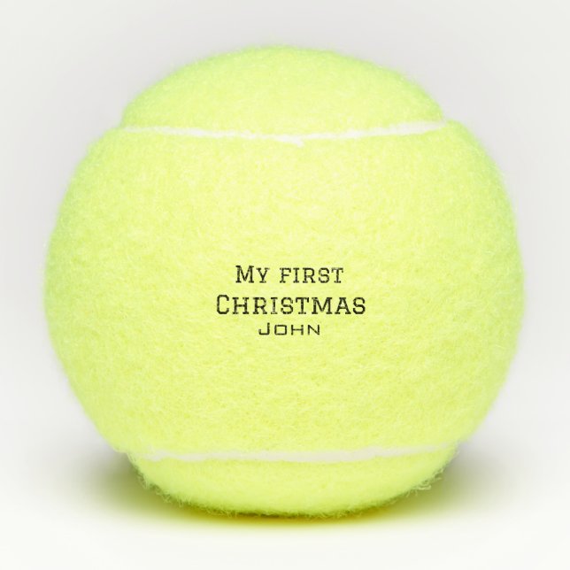 Mein erster Weihnachtsnamen männlichen Text simuli Tennisbälle (Vorderseite)