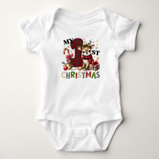 Mein erster Weihnachtsrein Niedlich Baby Strampler