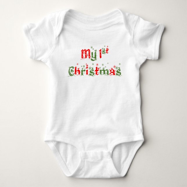 Mein erster Weihnachtsspielanzug Baby Strampler (Vorderseite)