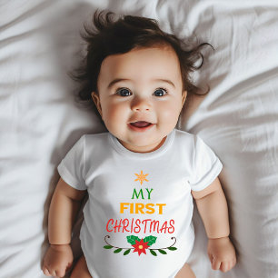 Mein erster Weihnachtsstern und Girlande Baby T-shirt