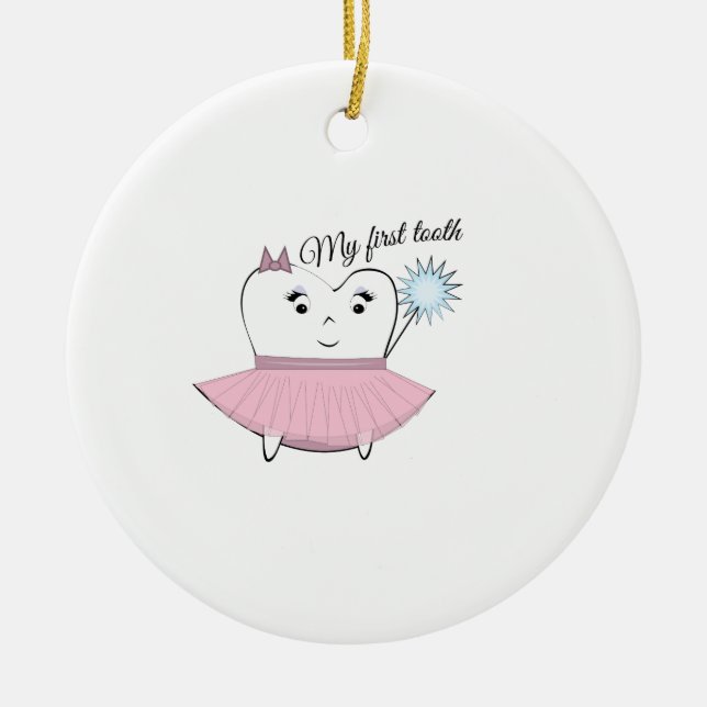 Mein erster Zahn Keramik Ornament (Vorne)