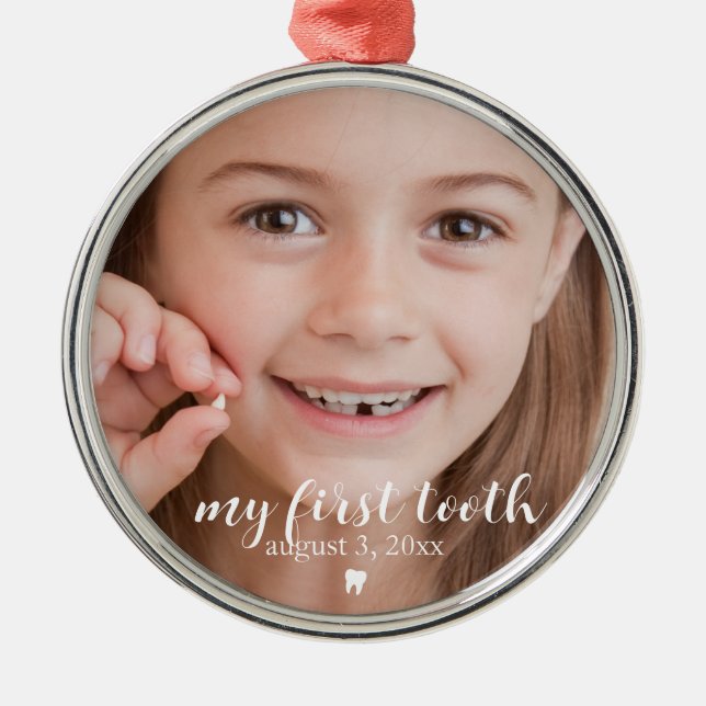 Mein erster Zelt | Tooth Loss Kid Keepake Ornament Aus Metall (Vorne)