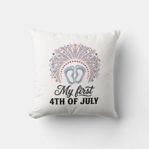 Mein erstes 4. Juli Baby Füße Patriotisches Shirt  Kissen