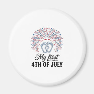 Mein erstes 4. Juli Baby Füße Patriotisches Shirt Magnet