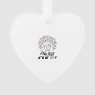Mein erstes 4. Juli Baby Füße Patriotisches Shirt  Ornament