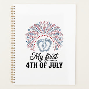 Mein erstes 4. Juli Baby Füße Patriotisches Shirt Planer