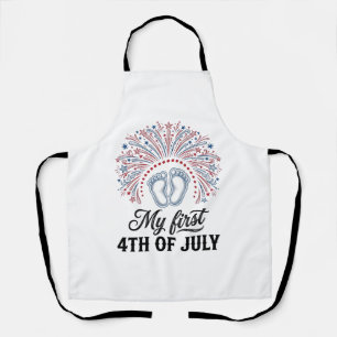 Mein erstes 4. Juli Baby Füße Patriotisches Shirt Schürze