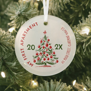 Mein erstes Apartment Andenken Kamin Whimsical Ornament Aus Glas