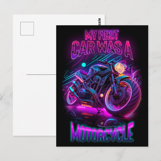 Mein erstes Auto war ein Motorrad | Radnebel Postkarte (Vorne/Hinten)