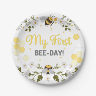 Mein erstes Bienentag-Party-Design - Hummel-Bienen Pappteller