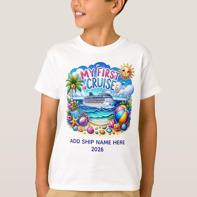 Mein erstes Cruise Ship Beach Kids Shirt (Vorderseite)