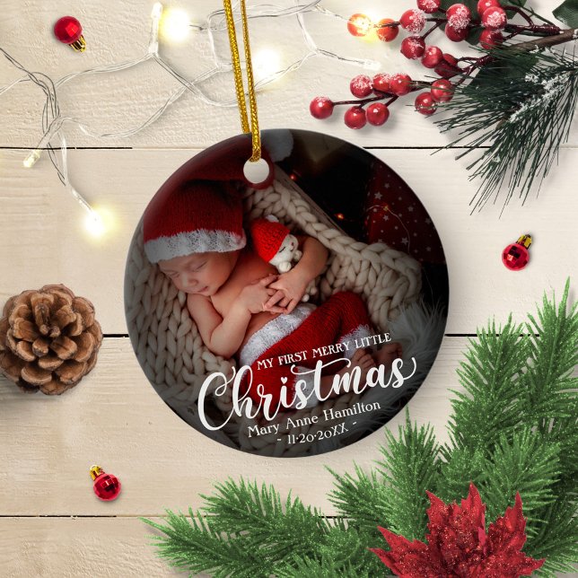 Mein erstes fröhliches kleines Weihnachts-Neugebor Keramik Ornament (Von Creator hochgeladen)