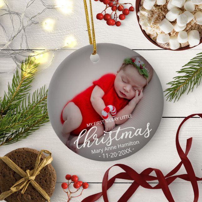 Mein erstes fröhliches kleines Weihnachts-Neugebor Keramik Ornament (Von Creator hochgeladen)