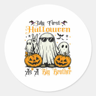 Mein erstes Halloween als großer Bruder Ghost Pump Runder Aufkleber