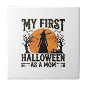Mein erstes Halloween als Mama Vintage-Halloween-D Fliese