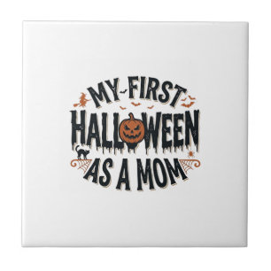 Mein erstes Halloween als Mama Vintage-Halloween-D Fliese