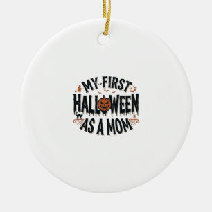 Mein erstes Halloween als Mama Vintage-Halloween-D Keramik Ornament