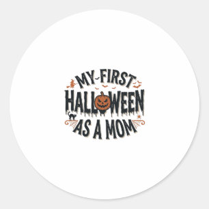 Mein erstes Halloween als Mama Vintage-Halloween-D Runder Aufkleber