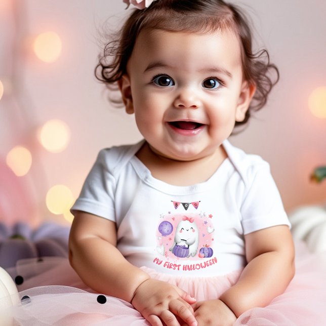 Mein erstes Halloween-Baby Bodysuit Baby Strampler (My first Halloween baby girl little boo bodysuit)
