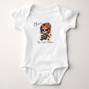 Mein erstes Halloween Baby Sugar Skull Strampler