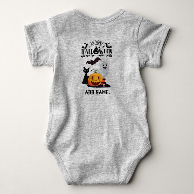 Mein erstes Halloween-Kleinkind Personalisiert Baby Strampler (Rückseite)