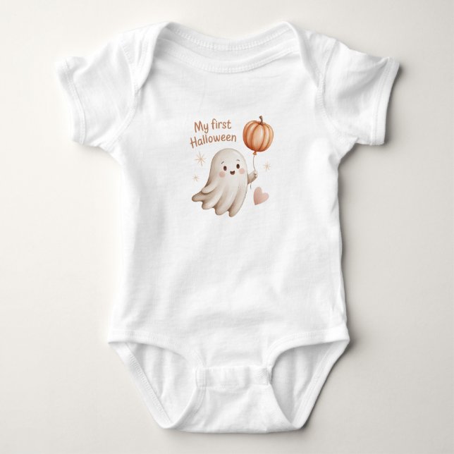 Mein erstes Halloween-Niedlich-Geisterhaus Baby Strampler (Vorderseite)