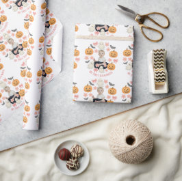 Mein erstes Halloween | Niedlicher Pumpkin & Ghost Geschenkpapier