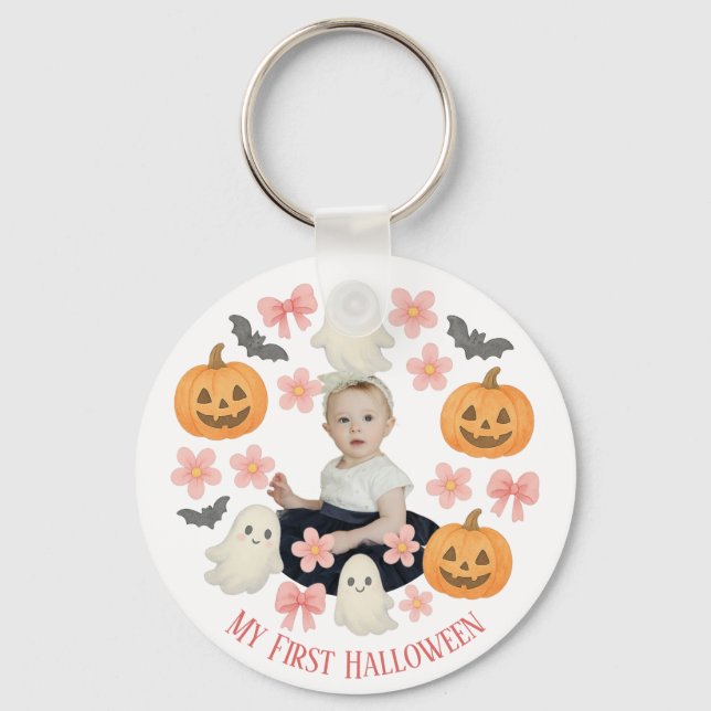 Mein erstes Halloween | Niedlicher Pumpkin & Ghost Schlüsselanhänger (Rückseite)