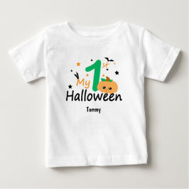 Mein erstes Halloween. Pumpkin, Fledermäuse, bearb Baby T-shirt